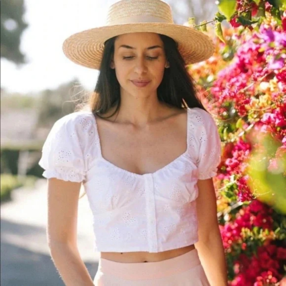 Morning Lavender eyelet shirt